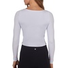 image:image90 Degree By Reflex 2 Pack Contour Long Sleeve Top Square Neck Lightweight Soft Cropped Shirt for WomenBlackWhite