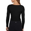 image:image90 Degree By Reflex 2 Pack Contour Long Sleeve Top Square Neck Lightweight Soft Cropped Shirt for WomenBlackWhite