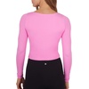 image:image90 Degree By Reflex 2 Pack Contour Long Sleeve Top Square Neck Lightweight Soft Cropped Shirt for WomenCyclamenWhite