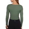 image:image90 Degree By Reflex 2 Pack Contour Long Sleeve Top Square Neck Lightweight Soft Cropped Shirt for WomenLaurel WreathGardenia