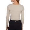 image:image90 Degree By Reflex 2 Pack Contour Long Sleeve Top Square Neck Lightweight Soft Cropped Shirt for WomenNacreous CloudGardenia