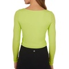image:image90 Degree By Reflex 2 Pack Contour Long Sleeve Top Square Neck Lightweight Soft Cropped Shirt for WomenSharp GreenWhite