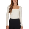 image:image90 Degree By Reflex 2 Pack Contour Long Sleeve Top Square Neck Lightweight Soft Cropped Shirt for WomenWeathervaneGardenia