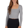 image:image90 Degree By Reflex 2 Pack Contour Long Sleeve Top Square Neck Lightweight Soft Cropped Shirt for WomenWeathervaneGardenia