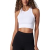 image:image90 Degree By Reflex 3Pack Seamless Ribbed Tank Tops for Women  Short Length Mid Length and Full Length Tank VarietiesWhiteWhiteWhite
