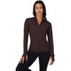 image:image90 Degree By Reflex Full Zip Running Track Jacket Lightweight Athletic Slim Fit Jacket with ThumbholesChocolate Mousse