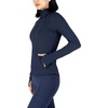 image:image90 Degree By Reflex Full Zip Running Track Jacket Lightweight Athletic Slim Fit Jacket with ThumbholesDark Navy Fleece Lined