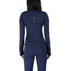 image:image90 Degree By Reflex Full Zip Running Track Jacket Lightweight Athletic Slim Fit Jacket with ThumbholesDark Navy Fleece Lined