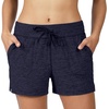 image:image90 Degree By Reflex Lightweight Lounge Heather Shorts Drawstring Casual Summer Sleep Short Shorts for WomenHeather Dark Navy