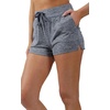 image:image90 Degree By Reflex Lightweight Lounge Heather Shorts Drawstring Casual Summer Sleep Short Shorts for WomenHtr Moonlit Ocean