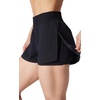 image:image90 Degree By Reflex Lightweight Workout Shorts 2 in 1 Running Yoga Gym Shorts with Inner Biker Short PocketsBlack WShort No Drawstring