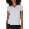 image:image90 Degree By Reflex Short Sleeve Top VNeck Soft Gym Shirt for Women  2 PackHeather Gray DawnBlack