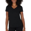 image:image90 Degree By Reflex Short Sleeve Top VNeck Soft Gym Shirt for Women  2 PackHeather Gray DawnBlack
