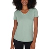 image:image90 Degree By Reflex Short Sleeve Top VNeck Soft Gym Shirt for Women  2 PackHeather Iceberg GreenWhite