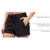 image:image90 Degree By Reflex Stretch Woven Lightweight Walking Shorts with Side PocketsBlack Zipper Pocket