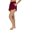 image:image90 Degree By Reflex Ultra Soft Tulip Hem Short 2 Pack Lounge Relaxed Fit Active Pocket Shorts for WomenTibetan Red  Heather Grey