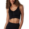 image:image90 Degree By Reflex Womens 2 Pack Zip Front Bra Seamless Textured Racerback Performance Supportive Sports BraBlackBlack