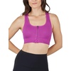 image:image90 Degree By Reflex Womens 2 Pack Zip Front Bra Seamless Textured Racerback Performance Supportive Sports BraCloverBlack