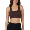 image:image90 Degree By Reflex Womens 2 Pack Zip Front Bra Seamless Textured Racerback Performance Supportive Sports BraCocoaBlack
