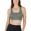 image:image90 Degree By Reflex Womens 2 Pack Zip Front Bra Seamless Textured Racerback Performance Supportive Sports BraMulled BasilWhitecap Gray