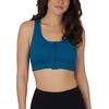 image:image90 Degree By Reflex Womens 2 Pack Zip Front Bra Seamless Textured Racerback Performance Supportive Sports BraMykonos BlueBlack