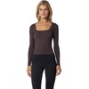 image:image90 Degree By Reflex Womens 3 Pack Ribbed Seamless Crew Neck Scoop Neck and Sqaure Neck Long Sleeve TopChocolate TorteSatelliteCrystal Gray