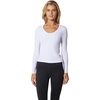 image:image90 Degree By Reflex Womens 3 Pack Ribbed Seamless Crew Neck Scoop Neck and Sqaure Neck Long Sleeve TopDark ForestWhiteBlack