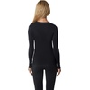 image:image90 Degree By Reflex Womens 3 Pack Ribbed Seamless Crew Neck Scoop Neck and Sqaure Neck Long Sleeve TopSatelliteWhiteBlack