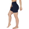 image:image90 Degree By Reflex Womens High Waisted Biker Shorts Ribbed Workout Yoga Running Tummy Control Spandex ShortBlack  Dark Navy 5