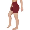 image:image90 Degree By Reflex Womens High Waisted Biker Shorts Ribbed Workout Yoga Running Tummy Control Spandex ShortBlack  Fired Brick 5