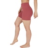 image:image90 Degree By Reflex Womens High Waisted Biker Shorts Ribbed Workout Yoga Running Tummy Control Spandex ShortBlack  Marsala 5