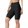 image:image90 Degree By Reflex Womens High Waisted Biker Shorts Ribbed Workout Yoga Running Tummy Control Spandex ShortBlack 9 Ribbed