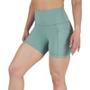 image:image90 Degree By Reflex Womens High Waisted Biker Shorts Ribbed Workout Yoga Running Tummy Control Spandex ShortChinois Green W  Pocket  Black No Pocket 5