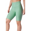image:image90 Degree By Reflex Womens High Waisted Biker Shorts Ribbed Workout Yoga Running Tummy Control Spandex ShortGranite Green 9 Ribbed