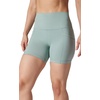 image:image90 Degree By Reflex Womens High Waisted Biker Shorts Ribbed Workout Yoga Running Tummy Control Spandex ShortGreen Milieu  Black W  Pocket  Black No Pocket 5
