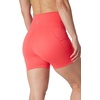 image:image90 Degree By Reflex Womens High Waisted Biker Shorts Ribbed Workout Yoga Running Tummy Control Spandex ShortHibiscus W  Pocket  Black No Pocket 5