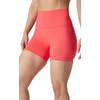 image:image90 Degree By Reflex Womens High Waisted Biker Shorts Ribbed Workout Yoga Running Tummy Control Spandex ShortHibiscus W  Pocket  Black No Pocket 5