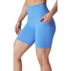 image:image90 Degree By Reflex Womens High Waisted Biker Shorts Ribbed Workout Yoga Running Tummy Control Spandex ShortMarina W  Pocket  Black No Pocket 7
