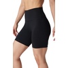 image:image90 Degree By Reflex Womens High Waisted Biker Shorts Ribbed Workout Yoga Running Tummy Control Spandex ShortPersimmon W  Pocket  Black No Pocket 7