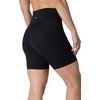 image:image90 Degree By Reflex Womens High Waisted Biker Shorts Ribbed Workout Yoga Running Tummy Control Spandex ShortSleet W  Pocket  Black No Pocket 7
