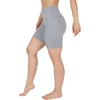 image:image90 Degree By Reflex Womens High Waisted Biker Shorts with Side Pockets Workout Shorts 5 7 9Heather Grey 7