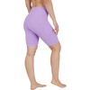 image:image90 Degree By Reflex Womens High Waisted Biker Shorts with Side Pockets Workout Shorts 5 7 9Sheer Lilac 9