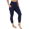 image:image90 Degree By Reflex Womens High Waisted Capri Legging Side Pocket Squat Proof Gym Workout Yoga PantDark Navy