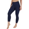 image:image90 Degree By Reflex Womens High Waisted Capri Legging Side Pocket Squat Proof Gym Workout Yoga PantDark Navy