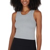image:image90 Degree By Reflex Womens Seamless Tank Ribbed Fitted Racerback WaistLength Top 3 PackAll AboardWhiteHeather Grey