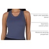 image:image90 Degree By Reflex Womens Seamless Tank Ribbed Fitted Racerback WaistLength Top 3 PackGrisailleWhiteBlack