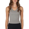 image:image90 Degree By Reflex Womens Seamless Tank Ribbed Fitted Racerback WaistLength Top 3 PackRusset BrownCrystal GraySatellite