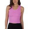 image:image90 Degree By Reflex Womens Seamless Tank Ribbed Fitted Racerback WaistLength Top 3 PackSheer LilacCyclamenWhite