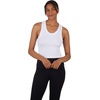 image:image90 Degree By Reflex Womens Seamless Tank Ribbed Fitted Racerback WaistLength Top 3 PackWhiteHeather GreyBlack