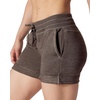 image:image90 Degree By Reflex Womens Soft Sweat Shorts High Waisted Drawstring Lounge Shorts with PocketsHeather Mocha